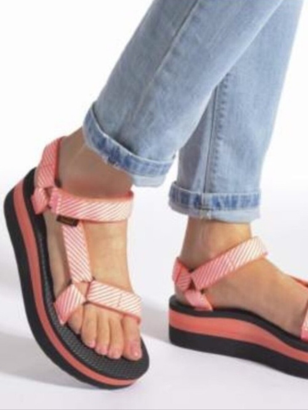 Teva Flatform Platform Sandals Coral Candy Crush Size 9